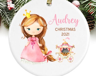 Princess Christmas Ornament Personalized Princess Ornament GIFT BOX  Included