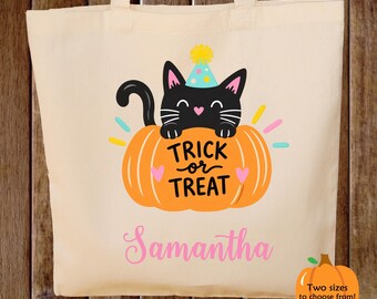 Personalized Trick or Treat Halloween Tote Bag Trick or Treat Bag