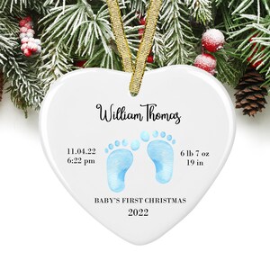 Baby Stats Christmas Ornament Personalized Baby&#39;s First Christmas Ornament GIFT BOX  Included