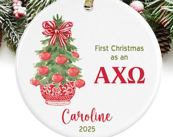 Alpha Chi Omega Christmas Ornament Gift for AXO Sorority Ornament First Christmas as AXO