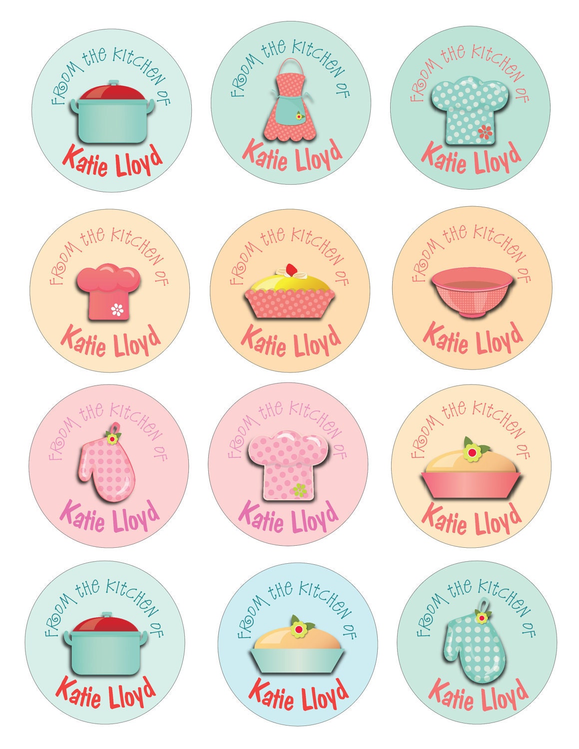 Personalized kitchen cooking labels stickers or gift tags Etsy