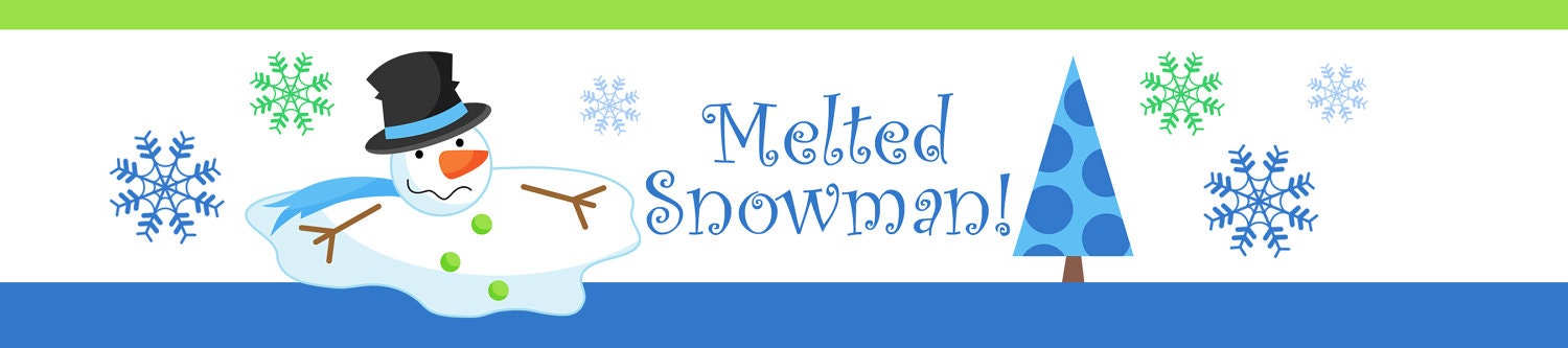 Melted Snowman Water Bottle Label Waterproof Water Bottle - Etsy