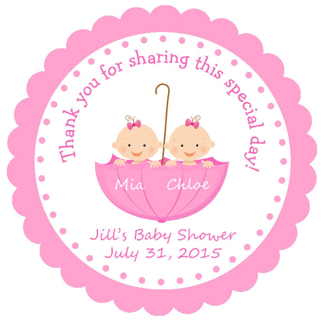 Baby Shower Sticker Baby Girl Personalized Sticker Baby Etsy