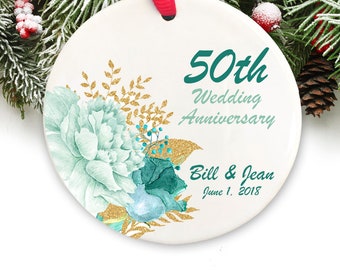 Anniversary Ornament Anniversary Gift Personalized 50th Anniversary Christmas Ornament 50th anniversary gift GIFT BOX  Included