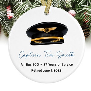 Pilot Retirement Gift Pilot Christmas Ornament Gift for Retiring Pilot GIFT BOX  Included