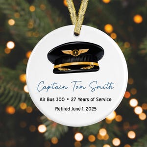 Pilot Retirement Gift Pilot Christmas Ornament Gift for Retiring Pilot GIFT BOX  Included