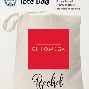 Chi Omega Sorority Tote Bag Chi Omega Sorority