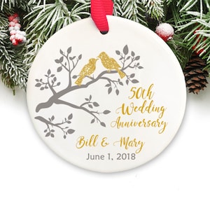 Anniversary Ornament Anniversary Gift Personalized 50th Anniversary Christmas Ornament 50th anniversary gift GIFT BOX  Included