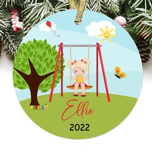 Girls Christmas Ornament  Gift for Girl  Girl on Swing GIFT BOX  Included