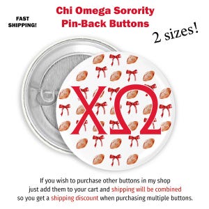 Chi Omega Gameday Button Chi Omega Sorority Game Day Button Chi Omega