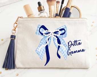 Delta Gamma Zippered Bag Personalized Cosmetic Bag Gift for Delta Gamma Sorority