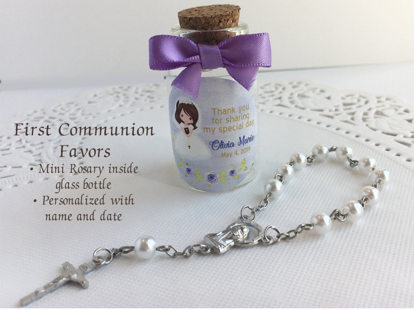First Holy Communion Favors Communion Rosary Favor Etsy