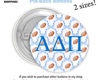 Alpha Delta Pi Pin-Back Button ADPI Sorority Game Day Button