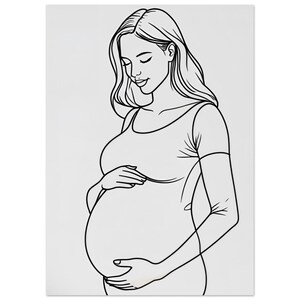 Celebra el embarazo: Póster de una hermosa mujer embarazada: el regalo perfecto para las futuras mamás