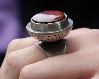 Pod Ring | sterling silver ring with Binghamite | US size 7 3/4