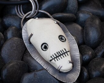 Skully necklace | sterling silver and Mark Yaz Skully sculpture