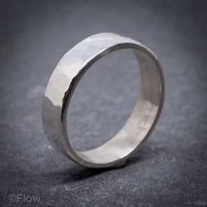 Smash Band | hammered texture, solid sterling silver, classic partners ring, wedding band, choose your size