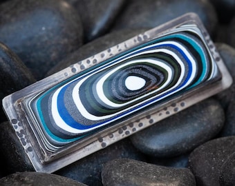 Swirling FORDITE brooch  | paint factory cabochon in  sterling silver