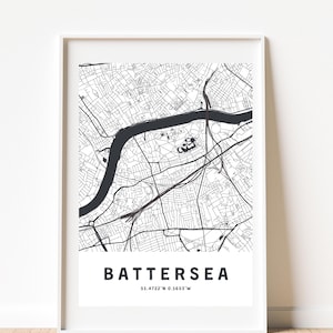BATTERSEA, LONDON MAP, Printable Wall Art, Map Printable, City Map Print, London Art, London Poster, Map of London, Minimalist Map Print