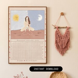 PRINTABLE 2025 Menstrual Calendar | period tracker, cycle calendar, menstruation, moon blood, moon cycle, sacred feminine, period log