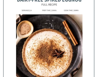 Dairy-Free Eggnog Recipe Card | Holiday Cocktail (Digital Download)