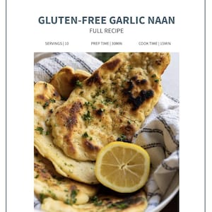 Recette de naans à l'ail sans gluten | Pain plat moelleux et moelleux (PDF)