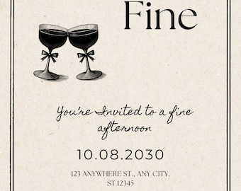 Twenty Fine 25th Birthday Invitation Template | Editable Digital Invite | Cocktail Party Printable | Classy 25th Birthday Invite