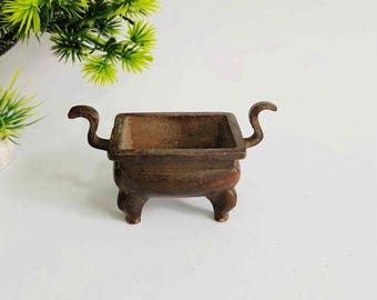 Quemador de incienso tallado en bronce vintage, decoración del hogar