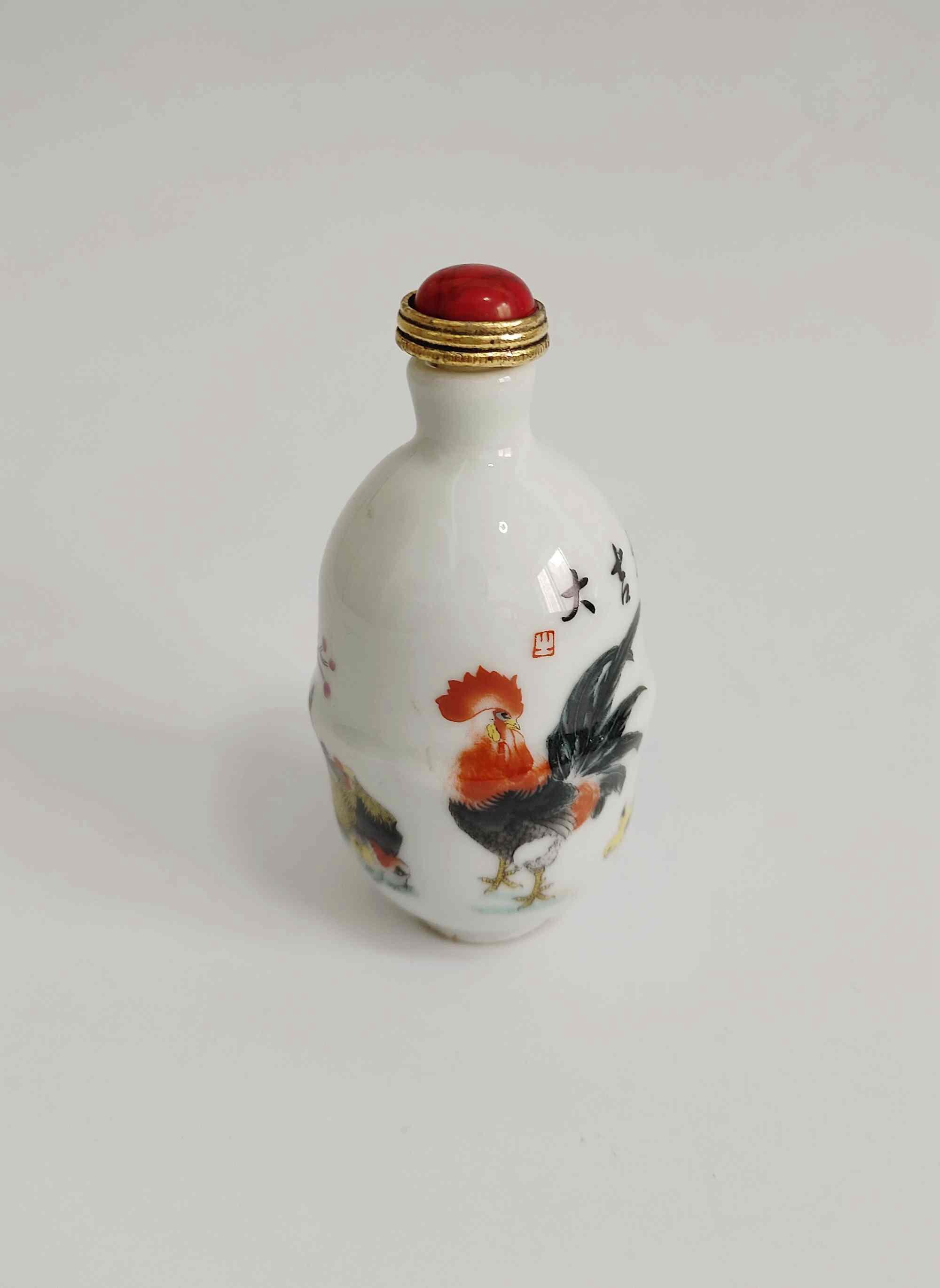 ヴィンテージ陶器彫刻 雄鶏の嗅ぎタバコ瓶 - Etsy 日本