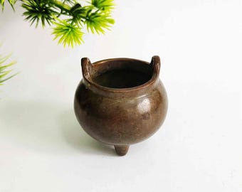 Quemador de incienso tallado en bronce vintage, decoración del hogar