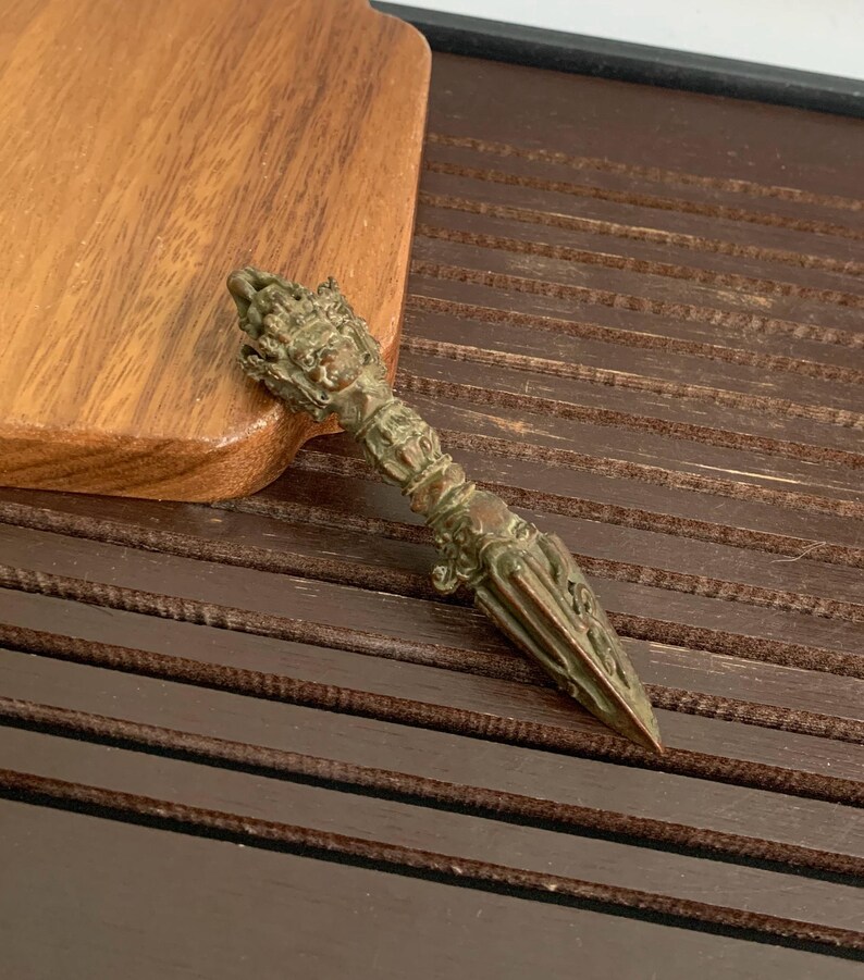 Vintage Bronze Carved Tibet Exorcism Dharma Instruments -- Demon ...