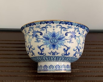 Bol Japonais En Porcelaine - Fin 19ème - Motif Paysage Et Croisillons