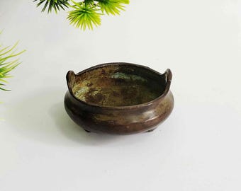 Quemador de incienso tallado en bronce vintage, decoración del hogar