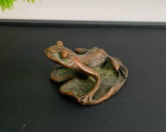 Retro bronze frog statue, Home decortion, Feng Shui statue