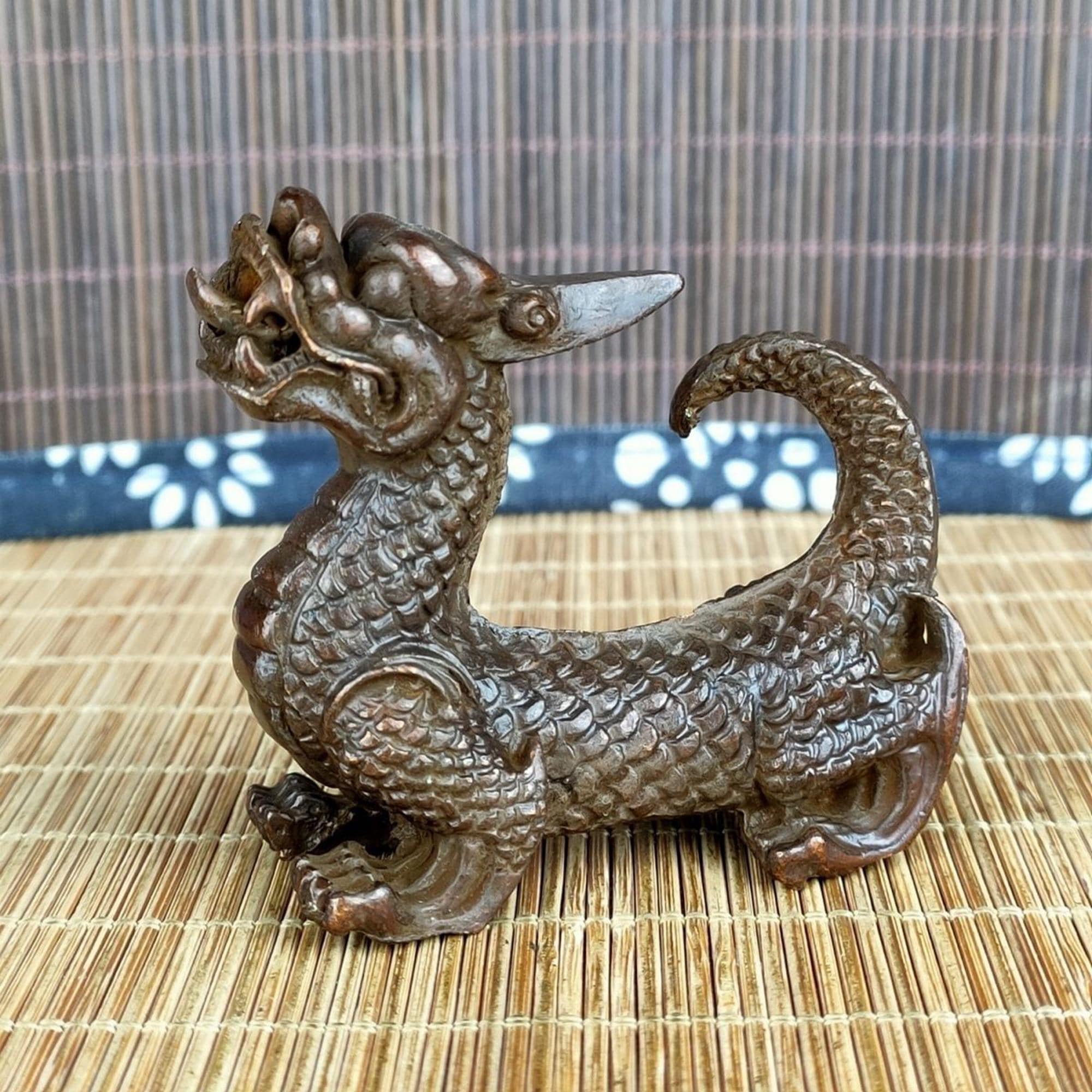 Vintage Bronze Carved Dragon Tea Pet Statue, Home Decortion - Etsy