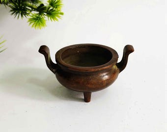 Quemador de incienso tallado en bronce vintage, decoración del hogar