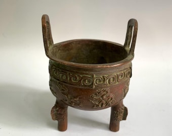 Quemador de incienso tallado en bronce vintage, decoración del hogar