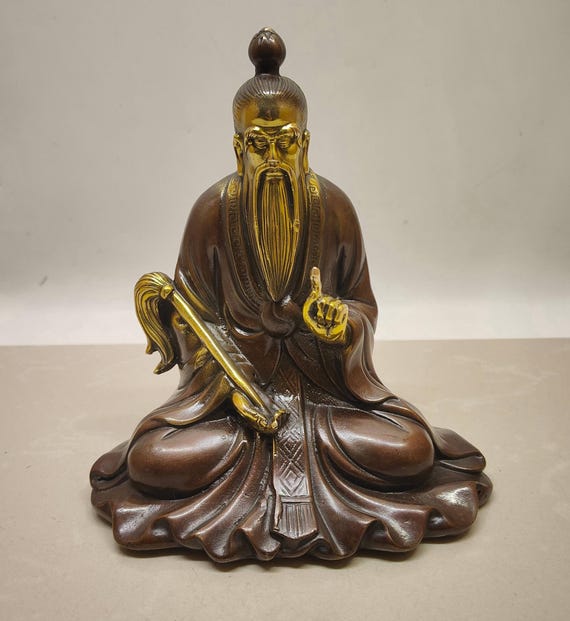 ヴィンテージ真鍮彫刻の道教の太上老君像、家の装飾、風水像 - Etsy 日本