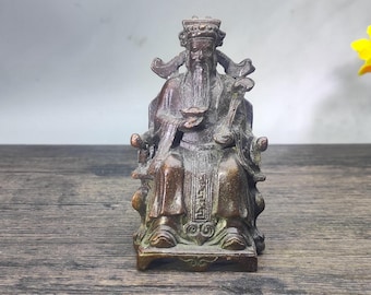 Vintage Bronze geschnitzte Gott des Reichtums Tee Haustier Statue, Home decortion, Feng Shui Statue