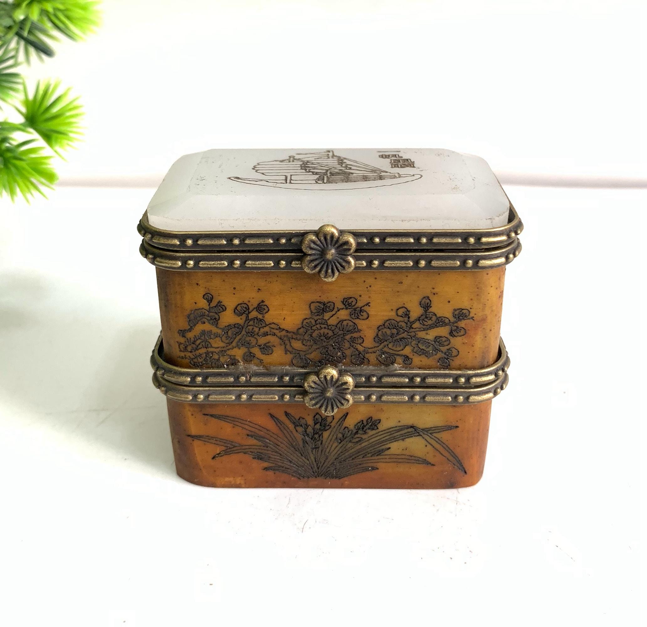 Vintage Jewelry Box Stained Glass - Etsy