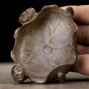 Vintage bronze carved Lotus Incense Burner, Home decortion