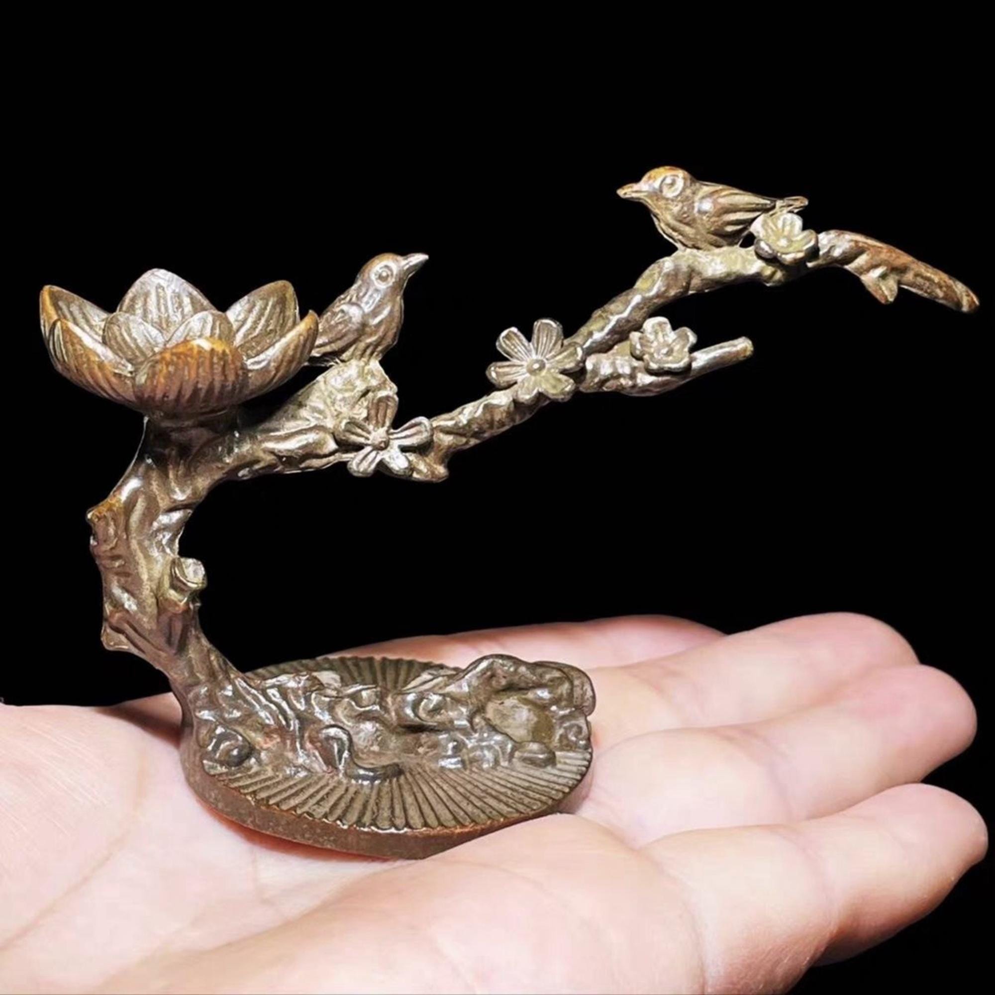 ヴィンテージブロンズ彫刻鳥香炉、ホームデコレーション - Etsy 日本