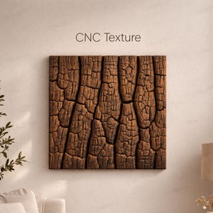 CNC file panel burnt wood texture, rustic charred bas-relief, wall decoration, furniture door panel, 3D engraving STL model
