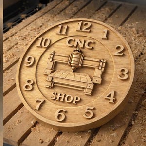 CNC clock file – 3D wooden bas-relief for wood carving, wall decoration STL