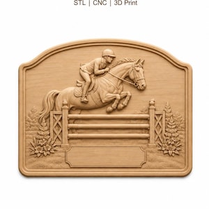 CNC- und 3D-gedrucktes Relief-Pferdehindernis zur individuellen Gestaltung, Springreitschild, STL-Datei