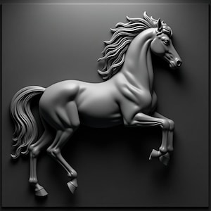 Modèle 3D de Cheval STL, relief 3D, sculpture CNC