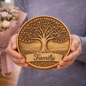 CNC file tree of life – spiritual bas-relief for wood carving, wall decoration STL
