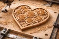 CNC file & 3D printing heart of roses \u2013 floral bas-relief for wood carving, compatible with VCarve Aspire, STL wall decoration