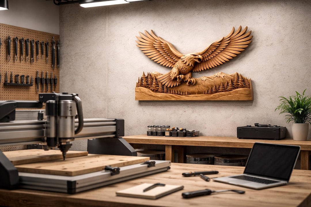 3D Bas-relief Eagle CNC File, Wild Animal Wall Decoration, Wood Carving ...