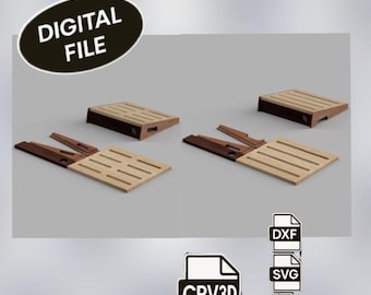 CNCペダルボードファイル2個パック – すぐに使えるSVG、DXF、PDF、STL、CRV3D、CRV – VCarve/Aspire用ギターペダルボードCNCデジタルダウンロード